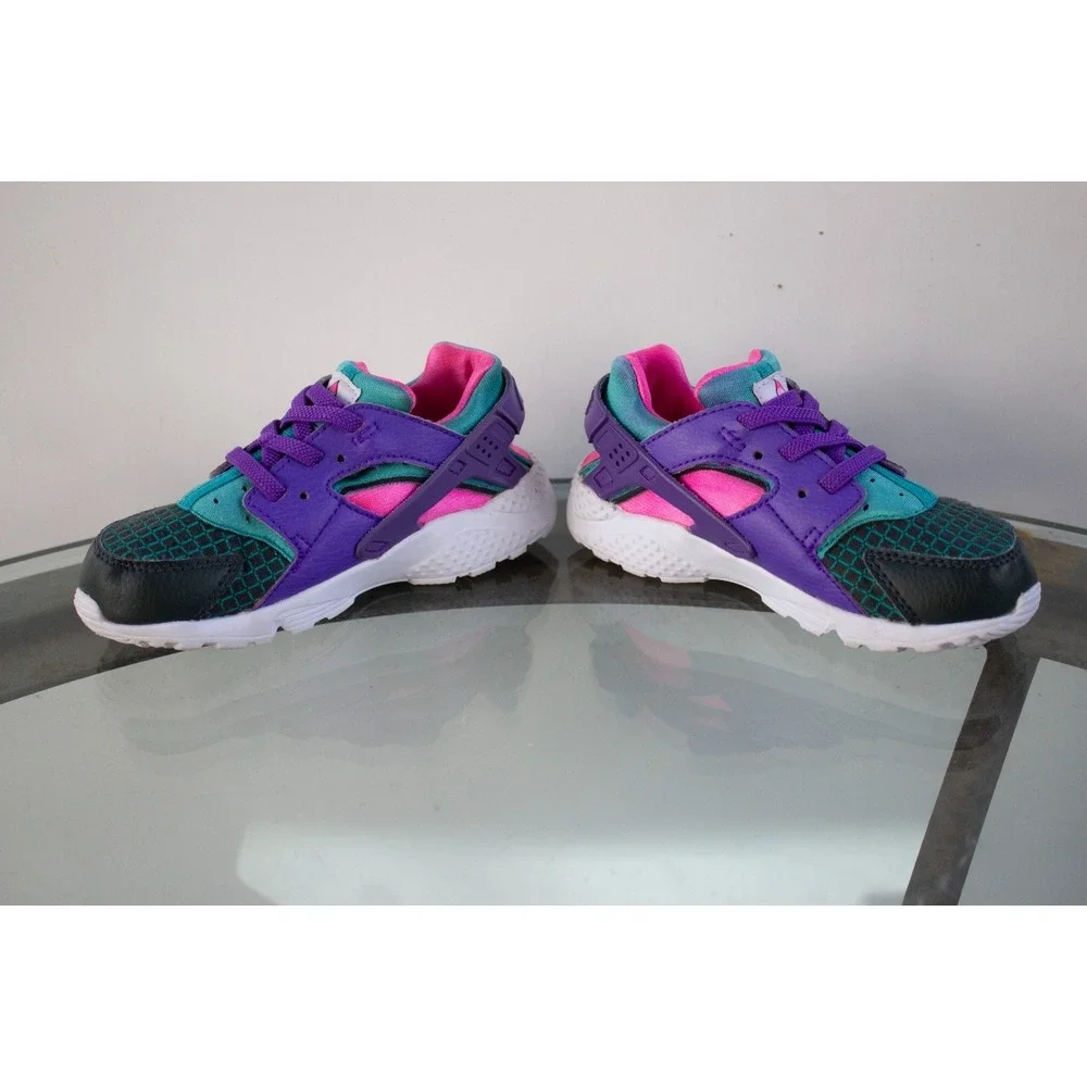Nike Toddler Huarache Run Ultra Green/Purple Running Sneaker BQ7098-300 Size 9C